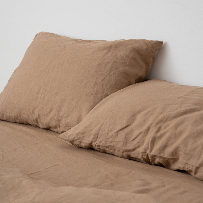 SINGLE FITTED SHEETS, MOCHA