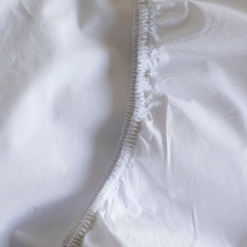 ORGANIC COTTON FITTED SHEET, WHITE